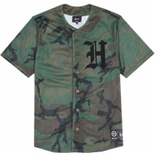 HUF OLD ENGLISH BASEBALL JERSEY(Woodland Camo)