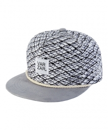 fish net snapback grey