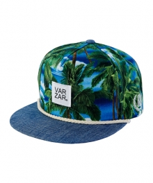 palm trees snapback blue