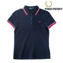 프레드페리 트윈 팁피드 셔츠 / G9762-C24 / FREDPERRY TWIN TIPPED FRED PERRY SHIRT DK CARBON CERISE