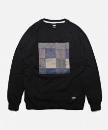 HRB PATCHWORK SWEAT _ BLACK