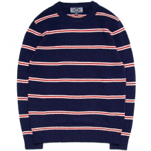 M0432 lambswool stripe knit (navy)
