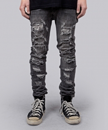 ROCKING DESTROYED JEANS - GREY