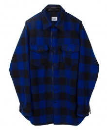 HEAVY BUFFALO SIDE ZIP SHIRT - BLUE