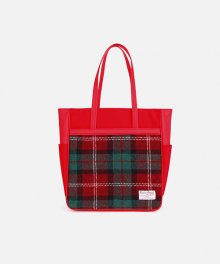 TOTE BRIEF X HARRIS TWEED Red