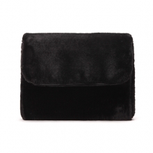 MACARON FUR CLUTCH (BLACK)