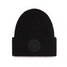 BLACK SMILE KNIT BEANIE (BLACK)