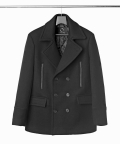 Black Double Pea Coat