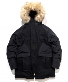 BLEND WOOL SNORKEL PARKA (black)