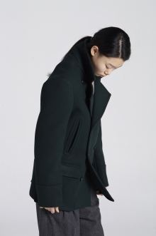 PEA COAT WITH INFLATED POCKET GREEN