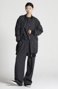 HERRINGBONE LONG BLOUSON BLACK