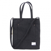 WOOL SUGAR BAG HERRINGBONE BLACK