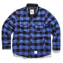 QMILE_CHECK INSULATED FLANNEL BLUE