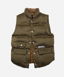 WOOL PADDING VEST 004 _ OLIVE