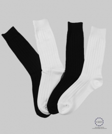 [4PACK] (화이트/블랙) 1507 TROUSERS SOCKS