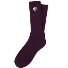 HEATHERED CIRCLE H CREWSOCKS (WINE)