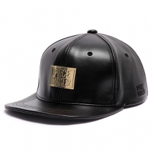 5STAR PLATE LEATHER SNAPBACK (BLACK)