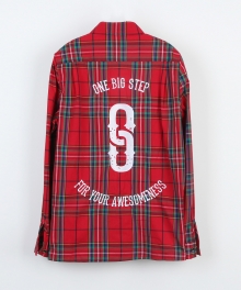 Back Embroidery check shirts RED