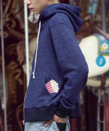 POPCORN HOOD ZIP-UP - NAVY