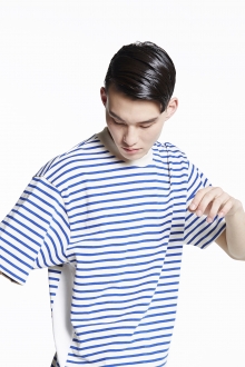 OVERSIZED STRIPE T SHIRT BLUE