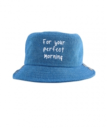 slogan bucket hat_denim