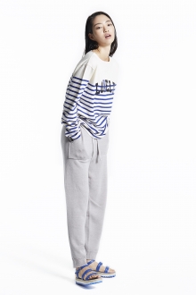 LONELY/LOVELY STRIPE T SHIRT BLUE