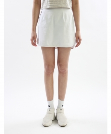 BIAS DENIM SKIRT WHITE