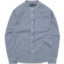 M#0566 stand collar shirt (gingham)