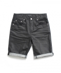 Trench Waxed Denim Shorts Black