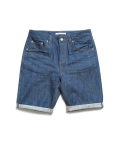 Denim Shorts Abyss Blue With Stitch