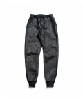 Coated Jogger Pants Washed Black