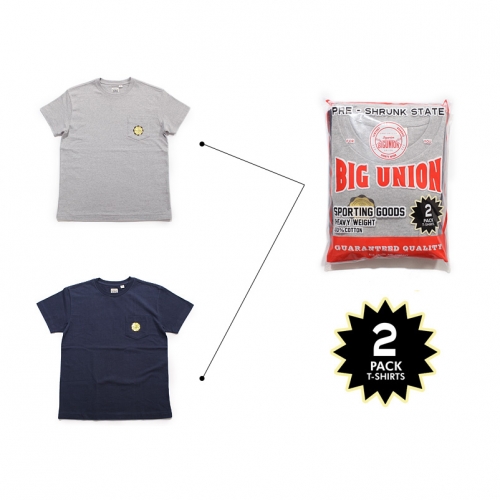 빅유니온(BIG UNION) BIG UNION - 2Pack Pocket T [Grey + Navy] - 52,000 | 무신사 스토어