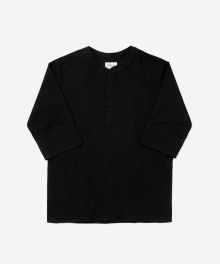 Linen Surfer 3/4 Shirt Black