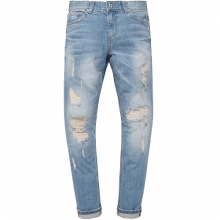 M0580 9/10 length distressed jeans