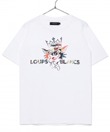 Flower Wolf Shortsleeved T-Shirt (White)