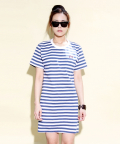 UWS 03 pixel teddy stripe one-piece_navy[WOMAN]