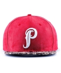 프리미어 피츠(PREMIER FITS) 트라이벌 P 로고 레드 스웨이드 스트랩백 Tribal P Logo Red Suade Strapback