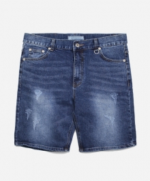 WASHED DENIM SHORT _ INDIGO