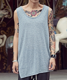 FLAX ASYMMETRIC TANK TOP - GREY