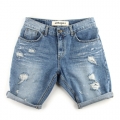 UTD 53 bright destroyed half denim pants_blue