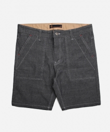 CHAMBRAY FATIGUE SHORT _ BLACK