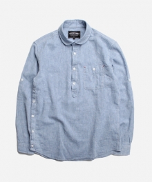 LINEN PULLOVER SHIRT 002 _ BLUE