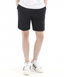 BT24 STRIPE HALF SLACKS (BLACK)