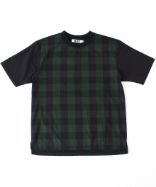 [콰이트]CHECKWOVEN TEE /Green