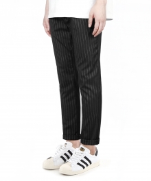 BT26 STRIPE BANDING SLACKS (BLACK)