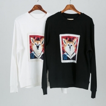 TOKYO STAMP DOG PATCH SWEAT SHIRT