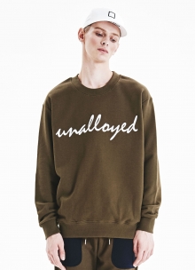 [15FW] UNALLOYED LOGO SWEATSHIRT (KHAKI)  [어널로이드 로고 맨투맨]