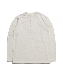 Henry Neck Long Sleeve-T Oat Beige