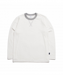 Color Neck Long Sleeve-T Ivory / Grey