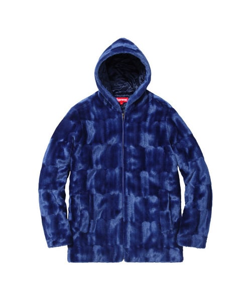 supreme faux fur hooded zip jacket